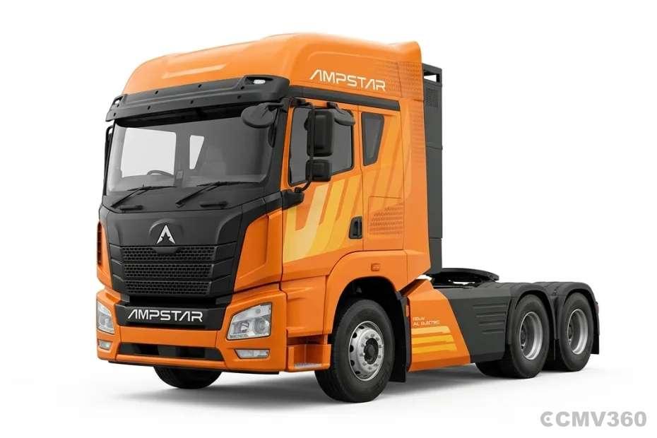 Ampstar 55T Tractor Trailer in orange color Ampstar 55T Tractor Trailer in orange color