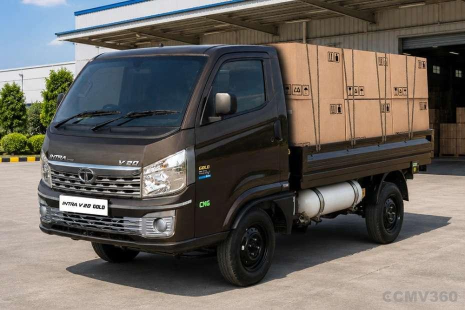 Tata Intra V40 Brown Colour Pickup Truck Left Front Side Exterior View Tata Intra V40 Brown Colour Pickup Truck Left Front Side Exterior View