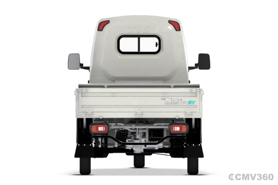 TVS King Kargo HD EV Pristine White FSD Rear View TVS King Kargo HD EV Pristine White FSD Rear View