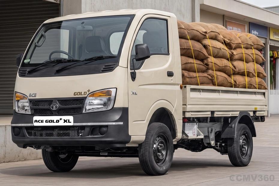 Tata Ace Gold Plus XL Beige Colour Mini Truck Left Front Side Angle View Tata Ace Gold Plus XL Beige Colour Mini Truck Left Front Side Angle View