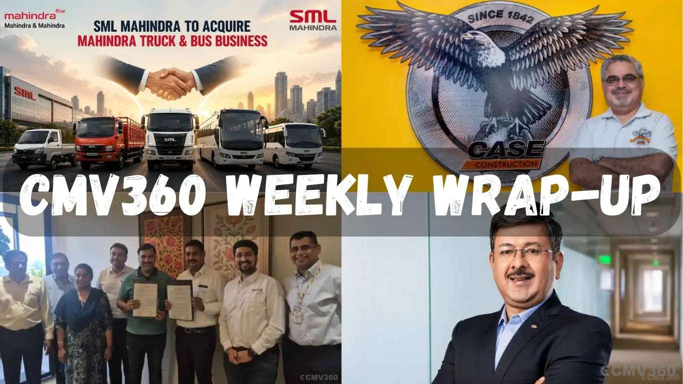 CMV360 Weekly Wrap (27 Jul-01 Aug 2026): Mahindra Truck Deal, CASE Expansion, Switch EV Bus Order, PMFBY Tech Upgrade & Top Auto-Farm Updates CMV360 Weekly Wrap (27 Jul-01 Aug 2026): Mahindra Truck Deal, CASE Expansion, Switch EV Bus Order, PMFBY Tech Upgrade & Top Auto-Farm Updates