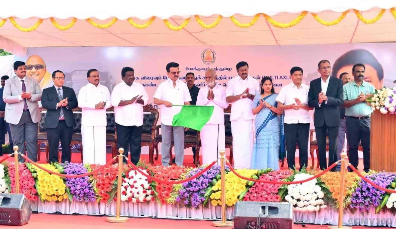Tamil Nadu CM Flags Off Volvo 9600 Coaches