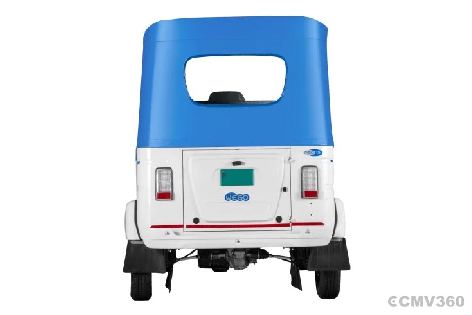 Bajaj WEGO P50 White & Blue Rear View Bajaj WEGO P50 White & Blue Rear View