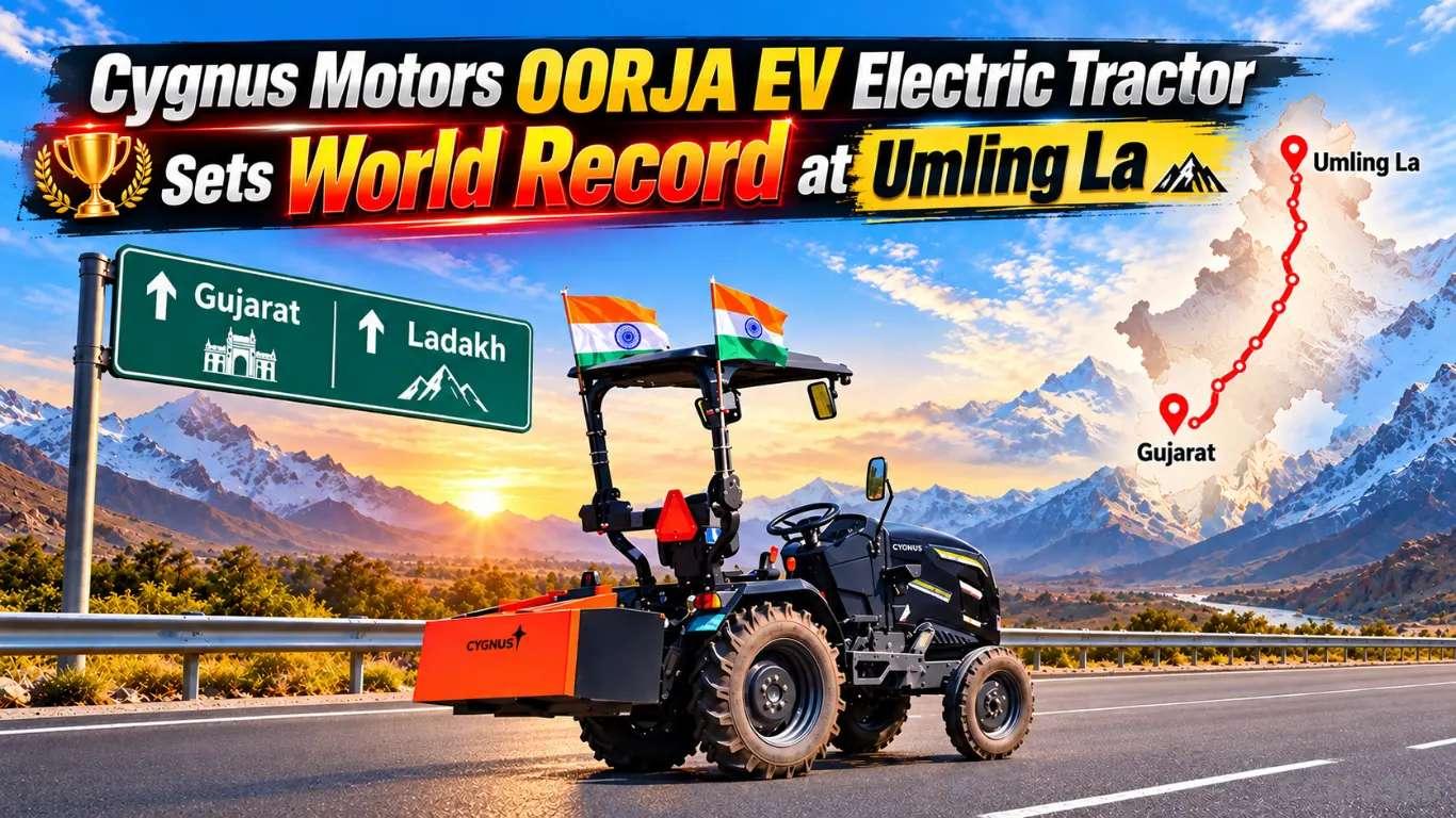 Cygnus Motors OORJA EV Electric Tractor Sets World Record at Umling La Cygnus Motors OORJA EV Electric Tractor Sets World Record at Umling La