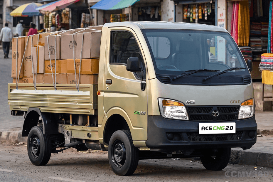 Tata Ace CNG 2.0 Beige Colour Mini Truck Right Front Side Exterior View Tata Ace CNG 2.0 Beige Colour Mini Truck Right Front Side Exterior View