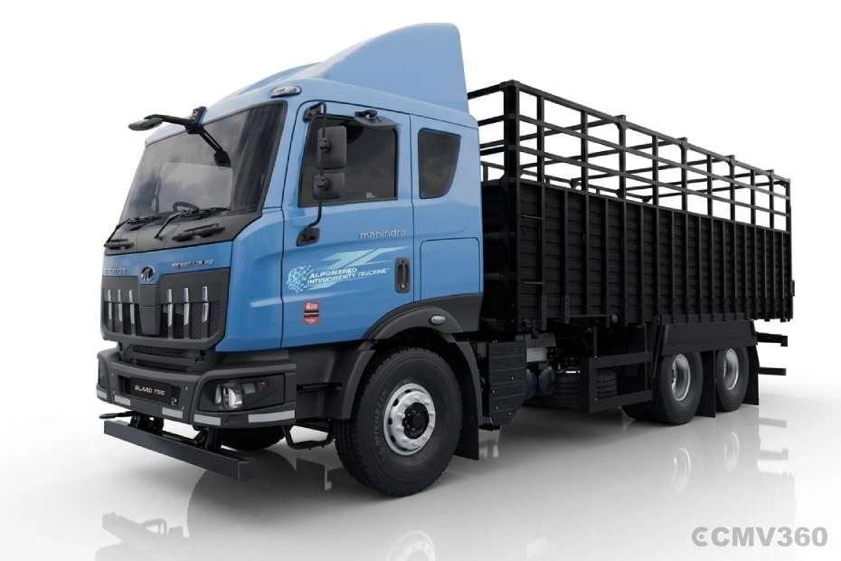 Mahindra BLAZO I TRK 28 haulage truck blue color with cargo body Mahindra BLAZO I TRK 28 haulage truck blue color with cargo body