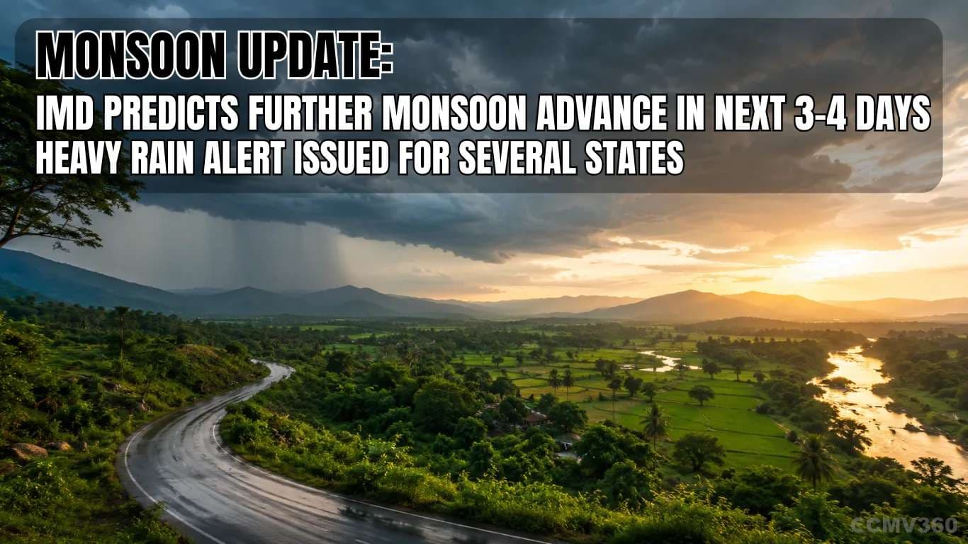 Monsoon Update: వచ్చే 3-4 రోజుల్లో మరింత రుతుపవనాల ముందడుగును IMD అంచనా వేసింది; పలు రాష్ట్రాలకు భారీ వర్షం అలర్ట్ జారీ Monsoon Update: IMD Predicts Further Monsoon Advance in Next 3-4 Days; Heavy Rain Alert Issued for Several States