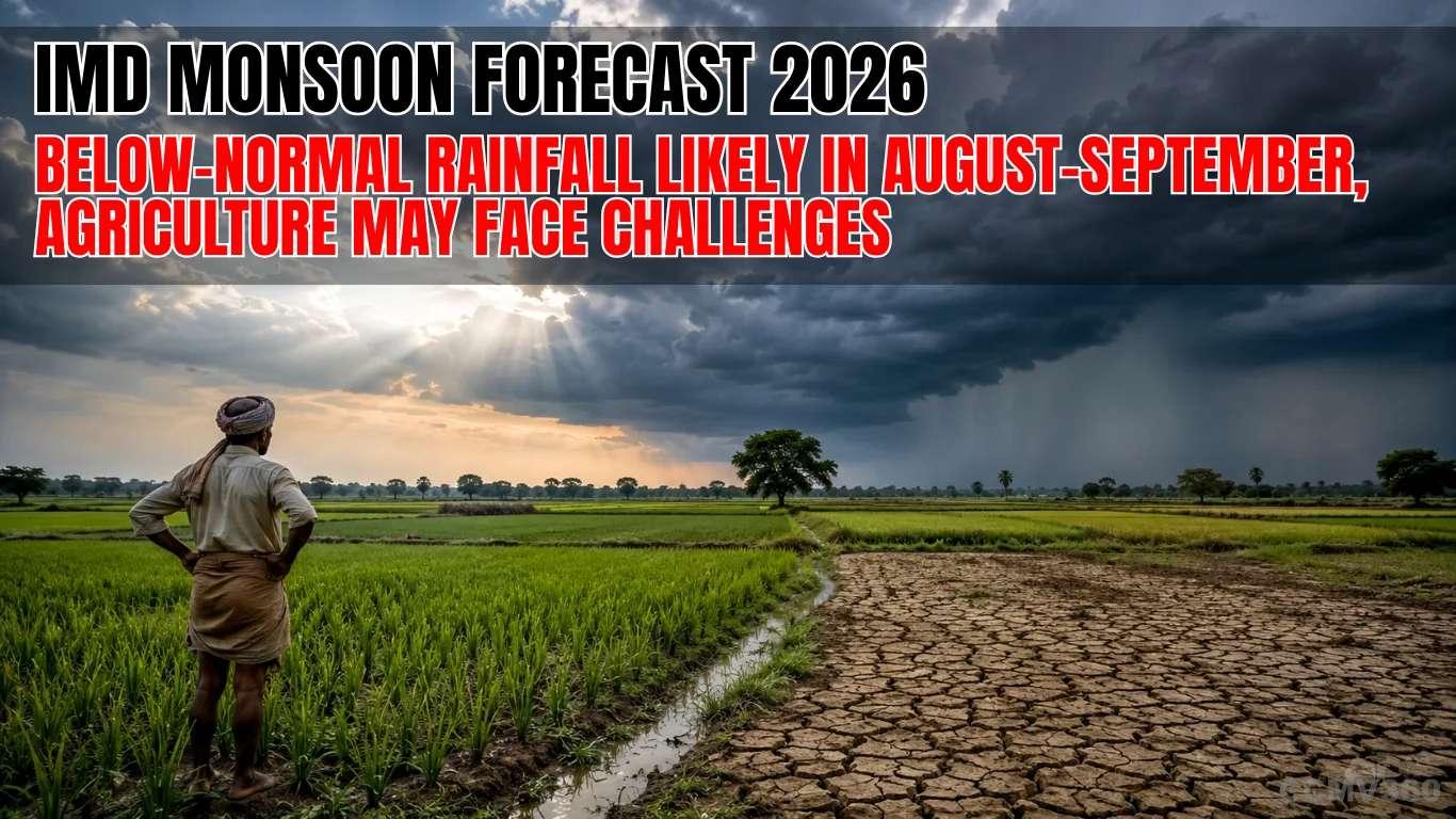 IMD Monsoon Forecast 2026: Below-Normal Rainfall Likely in August-September, Agriculture May Face Challenges IMD Monsoon Forecast 2026: Below-Normal Rainfall Likely in August-September, Agriculture May Face Challenges